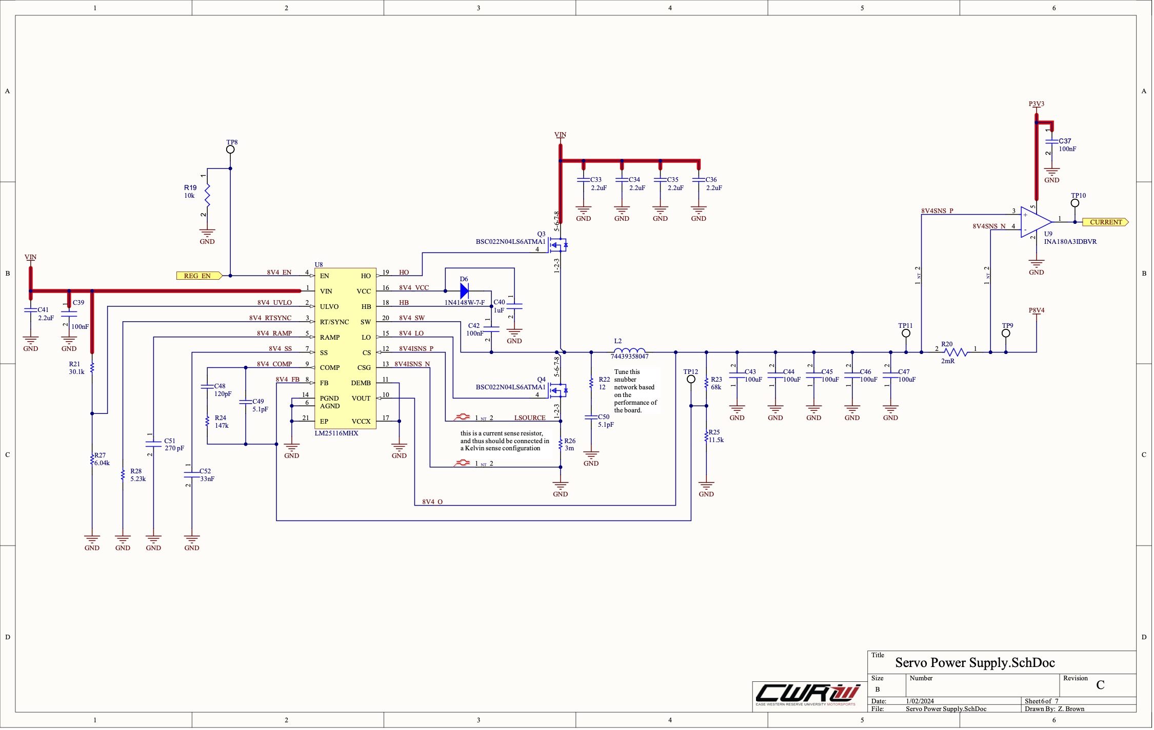 Picture of Servo Controller Buck Regulator Schematic